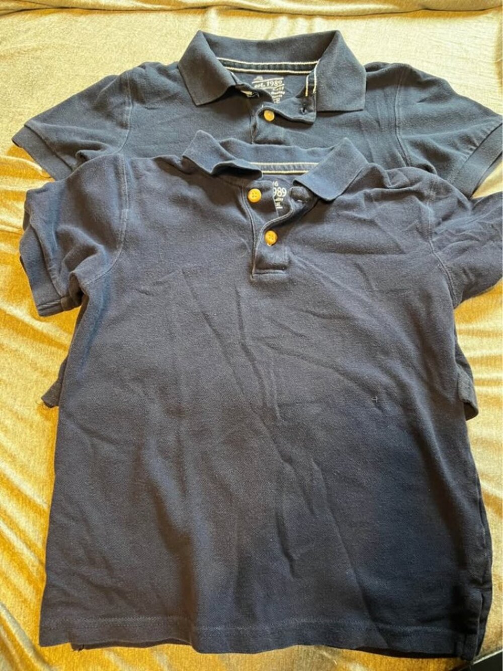 The Childrens Place Boys Navy Short Sleeve Polo Shirts Lot of 2 Size 5 6